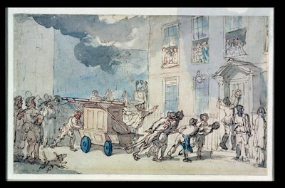 Die Ankunft der Feuerwehr von Thomas Rowlandson